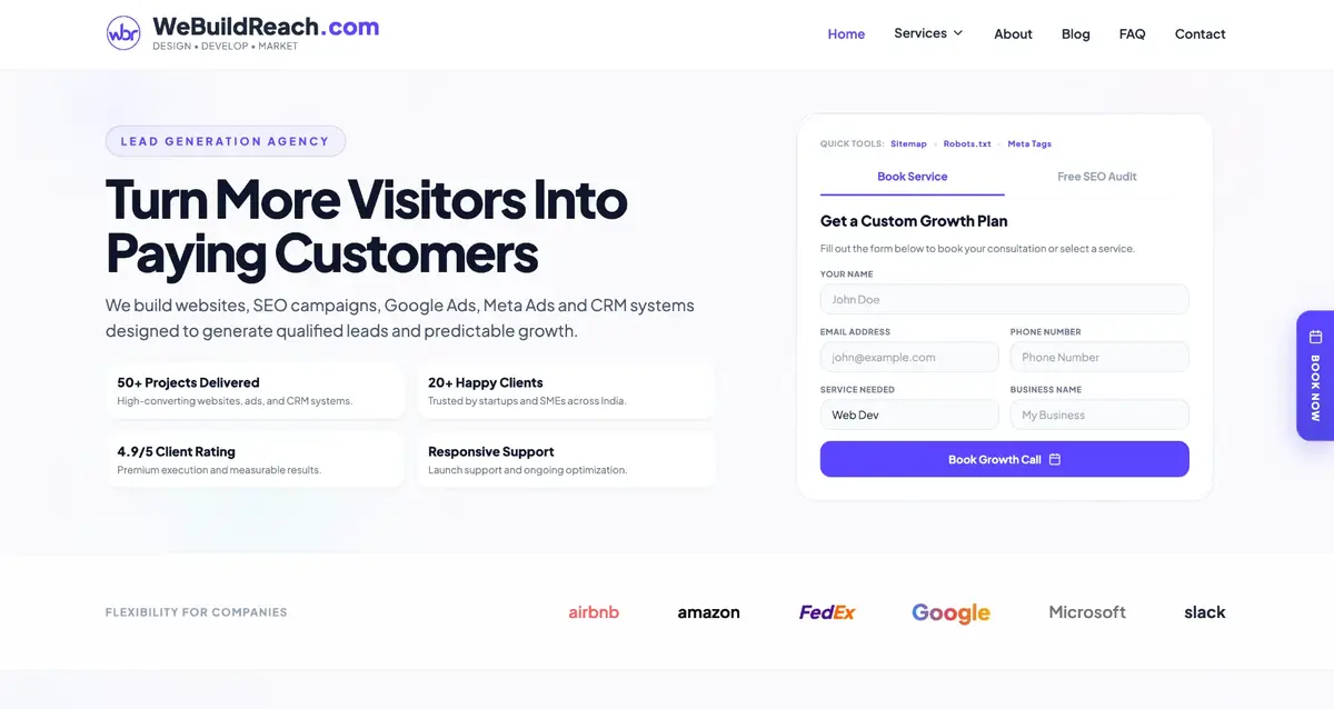 We Build Reach website preview